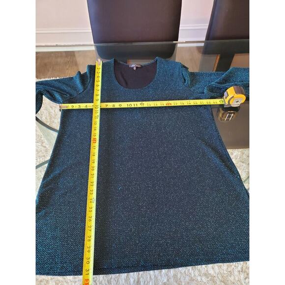 Slinky Brand Women's Blue Polyester Round Neck Long Sleeve Pullover Sweater 1X - Picture 12 of 13